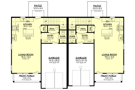 Floor Plan - Main Floor for Farmhouse House Plan #430-360 - 3 bed, 2.5 bath