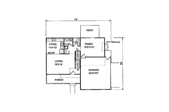 Floor Plan - Main Floor for Traditional House Plan #116-193 - 4 bed, 2.5 bath