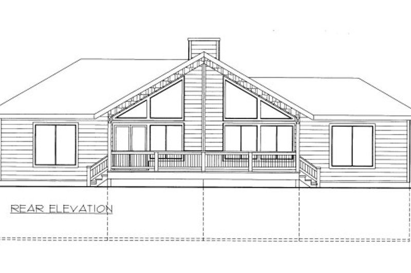 House Blueprint - Exterior - Rear Elevation for Cabin House Plan #117-788 - 2 bed, 2 bath