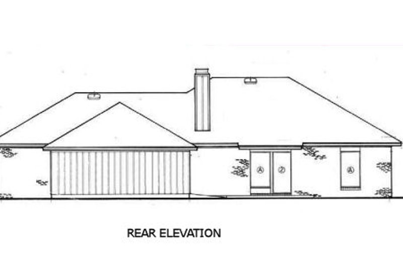 House Design - Exterior - Rear Elevation for European House Plan #45-124 - 3 bed, 2 bath