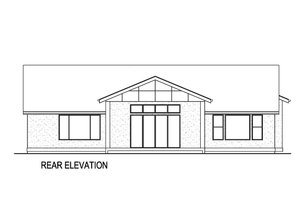 Exterior - Rear Elevation for Ranch House Plan #569-65 - 3 bed, 2.5 bath