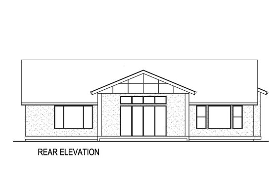 Exterior - Rear Elevation for Ranch House Plan #569-65 - 3 bed, 2.5 bath