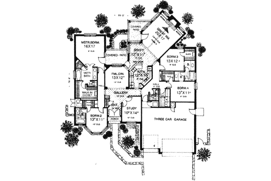 Floor Plan - Main Floor for Tudor House Plan #310-545 - 4 bed, 3 bath