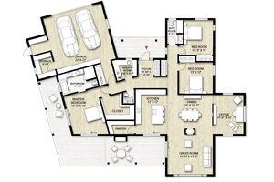 Floor Plan - Main Floor for Modern House Plan #924-15 - 3 bed, 2.5 bath