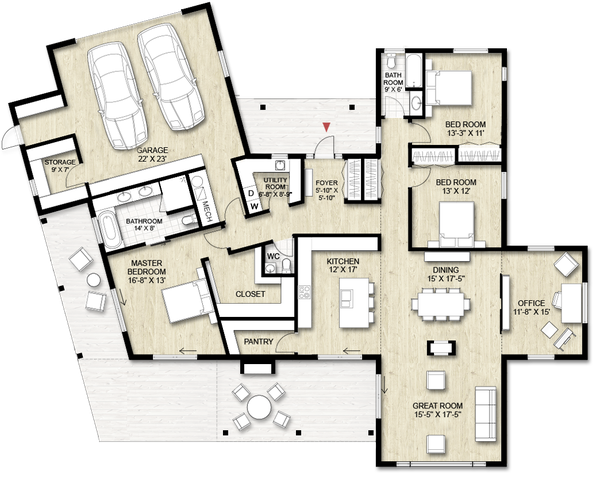 Home Plan - Modern Floor Plan - Main Floor Plan #924-15