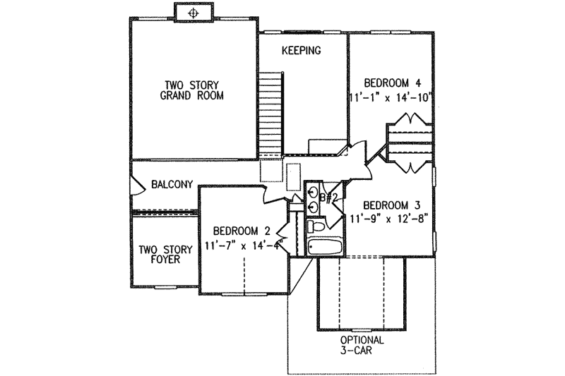 Home Plan - Floor Plan - Upper Floor for Traditional House Plan #54-164 - 4 bed, 2.5 bath