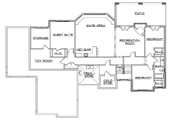 Dream House Plan - European Floor Plan - Lower Floor Plan #5-359