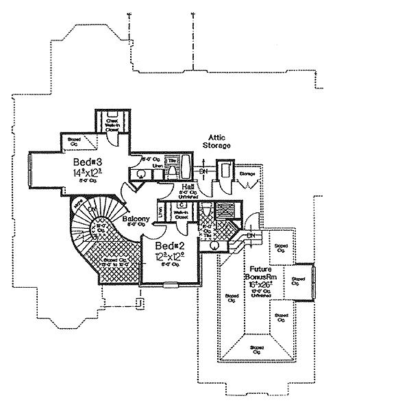 European Floor Plan - Upper Floor Plan #310-504