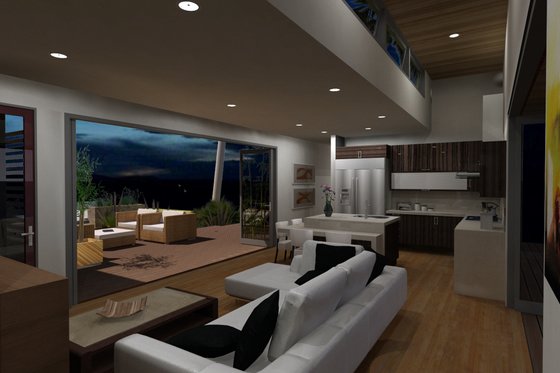 Interior - Family Room for Modern House Plan #484-5 - 2 bed, 2 bath