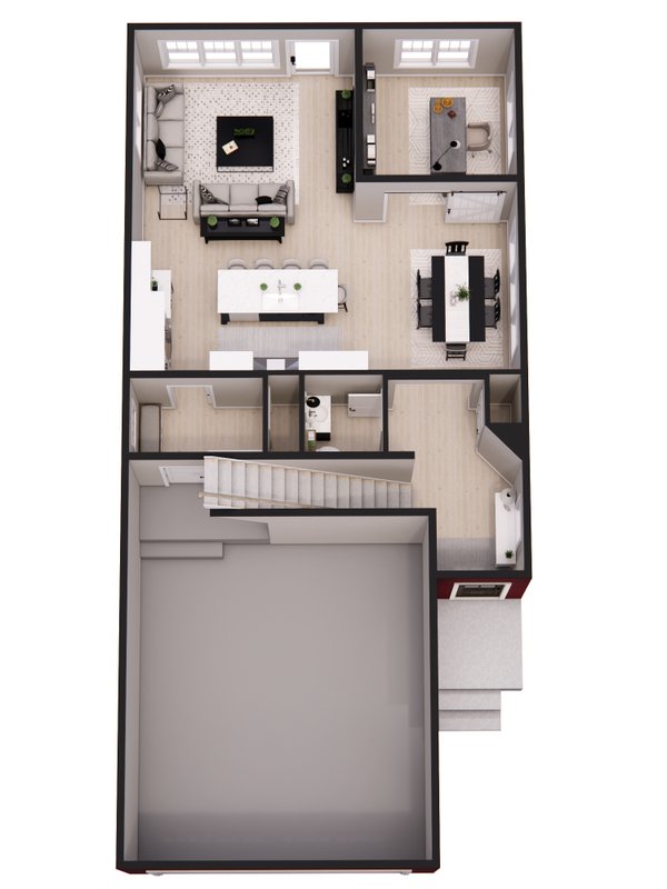 House Design - Floor Plan - Main Floor 1 for Farmhouse House Plan #51-1544 - 3 bed, 2.5 bath