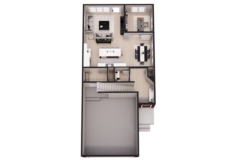 House Design - Floor Plan - Main Floor 1 for Farmhouse House Plan #51-1544 - 3 bed, 2.5 bath