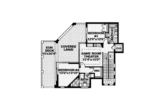 Floor Plan - Upper Floor for European House Plan #27-298 - 4 bed, 5.5 bath