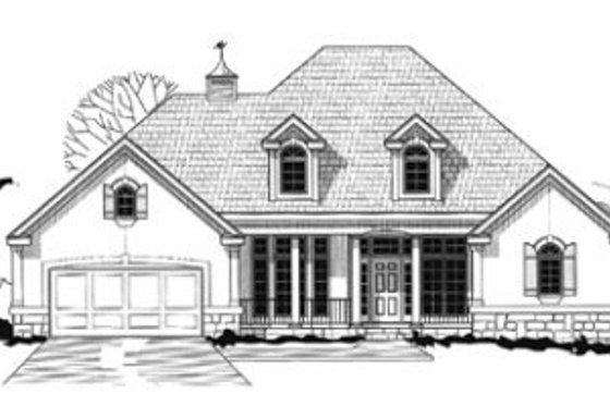 Exterior - Front Elevation for European House Plan #67-155 - 3 bed, 4 bath