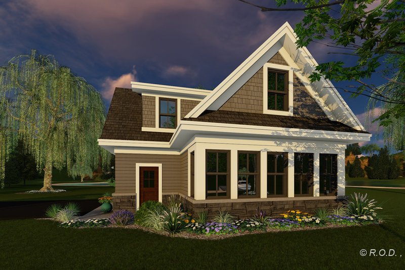 Architectural House Design - Exterior - Rear Elevation for Modern House Plan #51-1572 - 1 bed, 1 bath