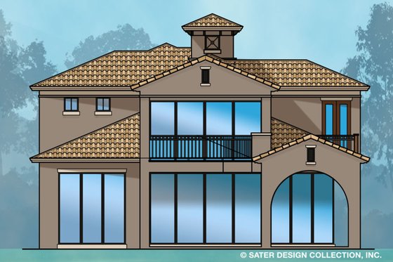 Exterior - Rear Elevation for Mediterranean House Plan #930-489 - 4 bed, 4.5 bath
