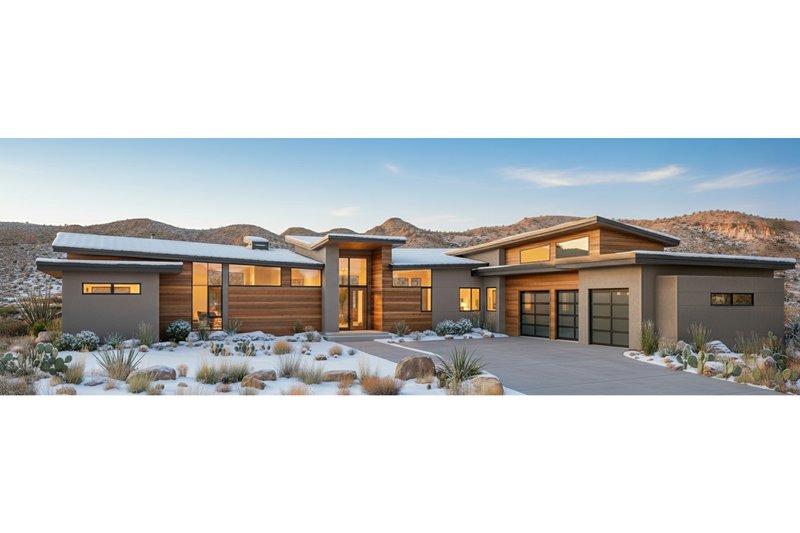 House Blueprint - Exterior - Front Elevation 5 for Modern House Plan #892-36 - 4 bed, 3.5 bath