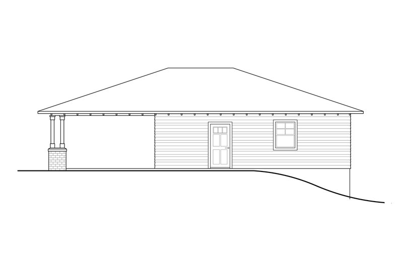 Dream House Plan - Exterior - Other Elevation 1 for Prairie House Plan #124-1187, 1 bath