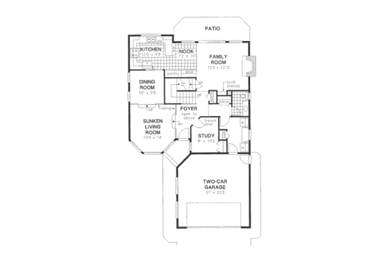 Floor Plan - Main Floor for Traditional House Plan #18-9039 - 4 bed, 2.5 bath