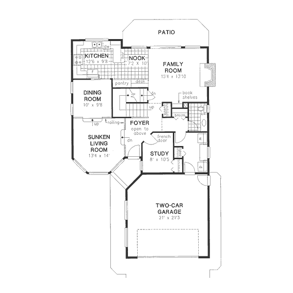 Dream House Plan - Traditional Floor Plan - Main Floor Plan #18-9039