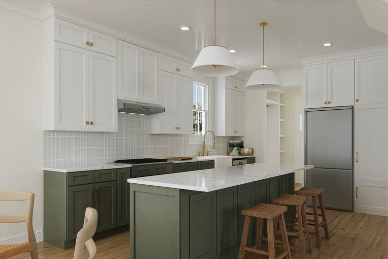 Architectural House Design - Interior - Kitchen for Farmhouse House Plan #461-107 - 4 bed, 3 bath