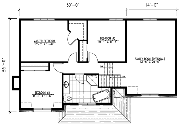 European Floor Plan - Upper Floor Plan #138-243