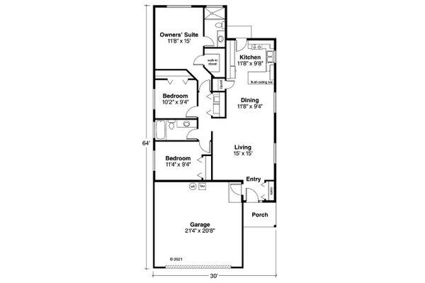 Home Plan - Ranch Floor Plan - Main Floor Plan #124-724