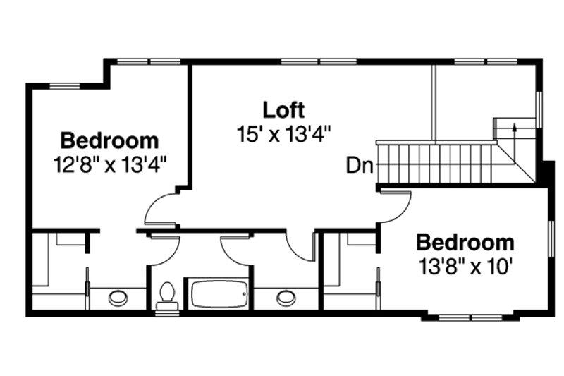Dream House Plan - Floor Plan - Upper Floor for European House Plan #124-876 - 3 bed, 2.5 bath
