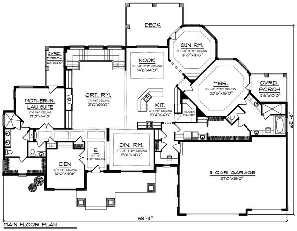 House Design - Ranch Floor Plan - Main Floor Plan #70-1232
