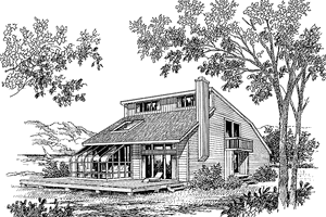 House Plan Design - Exterior - Front Elevation for Contemporary House Plan #456-82 - 3 bed, 2 bath