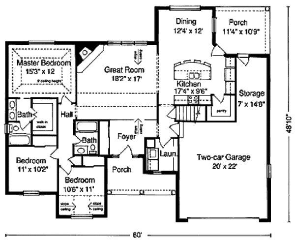 Dream House Plan - Traditional Floor Plan - Main Floor Plan #46-103