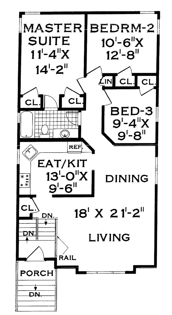 Architectural House Design - Traditional Floor Plan - Main Floor Plan #3-270