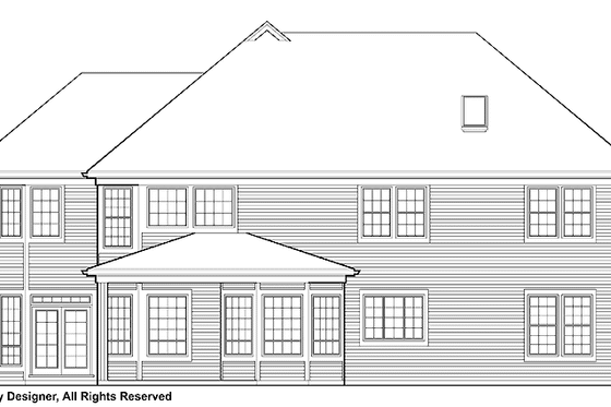 Exterior - Rear Elevation for Traditional House Plan #48-784 - 5 bed, 4.5 bath