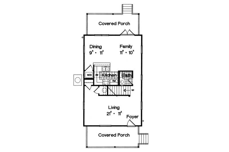 House Blueprint - Floor Plan - Main Floor for Country House Plan #417-543 - 2 bed, 1.5 bath