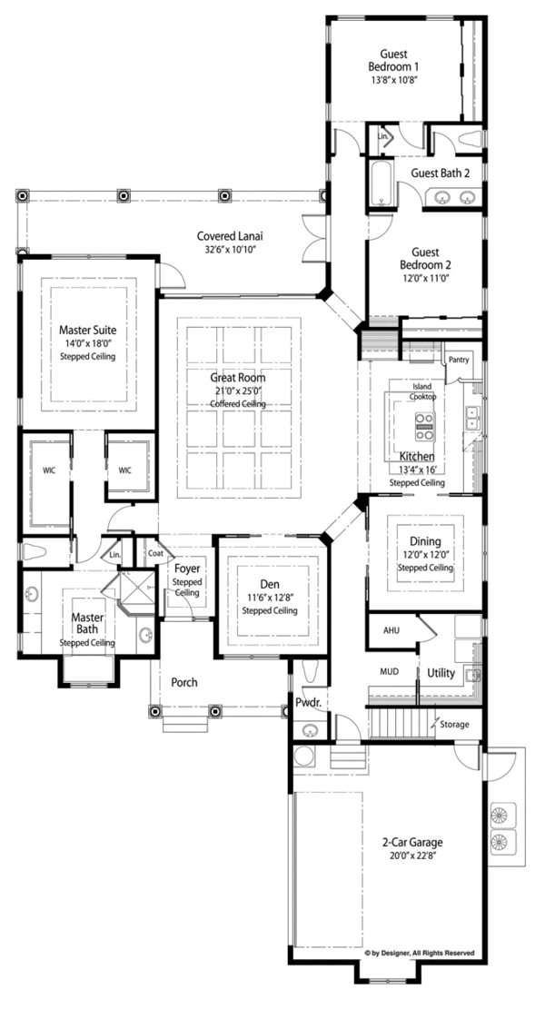 Architectural House Design - Mediterranean Floor Plan - Main Floor Plan #938-78