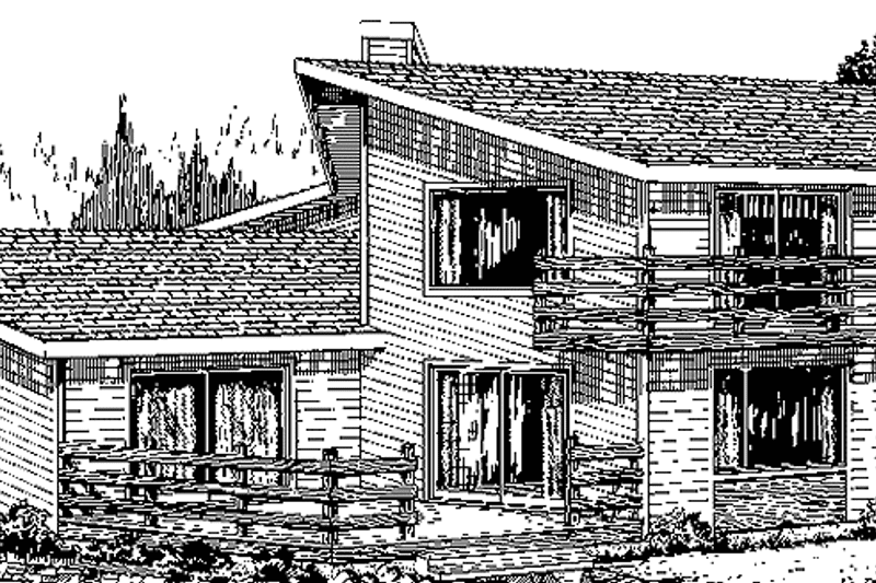 Home Plan - Exterior - Rear Elevation for Contemporary House Plan #320-812 - 3 bed, 3 bath