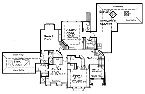 Dream House Plan - Traditional Floor Plan - Upper Floor Plan #310-1029