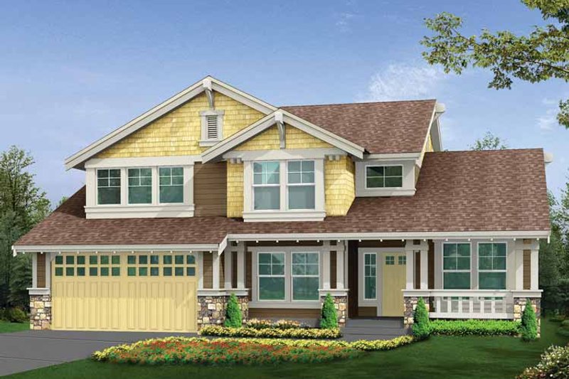 Architectural House Design - Exterior - Front Elevation 3 for Craftsman House Plan #132-294 - 3 bed, 2.5 bath