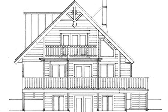 Exterior - Rear Elevation 6 for Cabin House Plan #118-167 - 3 bed, 2 bath
