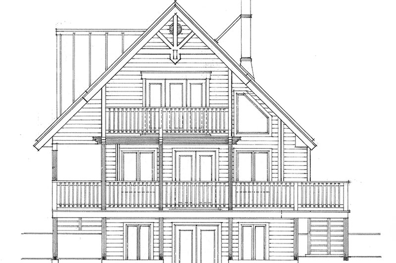 Architectural House Design - Exterior - Rear Elevation 6 for Cabin House Plan #118-167 - 3 bed, 2 bath