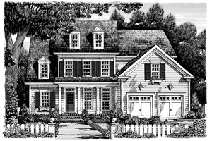 Exterior - Front Elevation 3 for Classical House Plan #927-894 - 3 bed, 2.5 bath