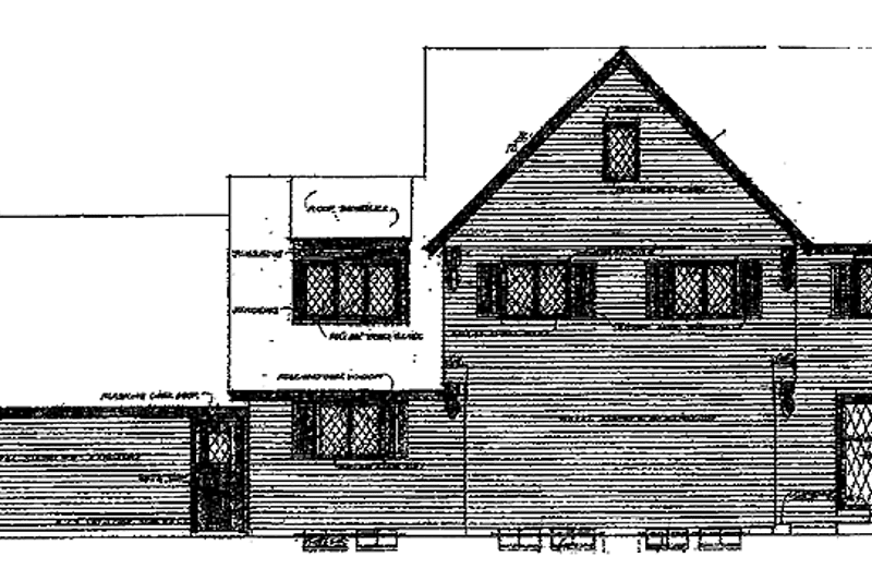 House Blueprint - Exterior - Rear Elevation for Colonial House Plan #72-676 - 4 bed, 2.5 bath