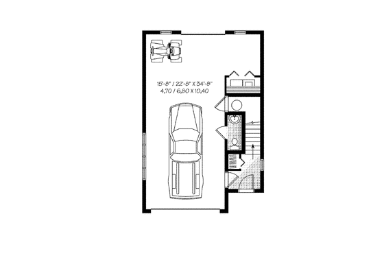 Floor Plan - Main Floor for Traditional House Plan #23-2420 - 2 bed, 1.5 bath