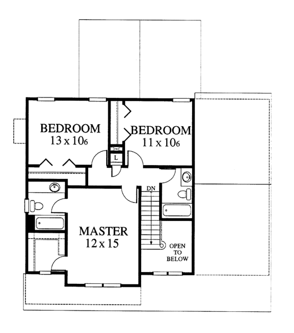 Home Plan - Colonial Floor Plan - Upper Floor Plan #1053-25