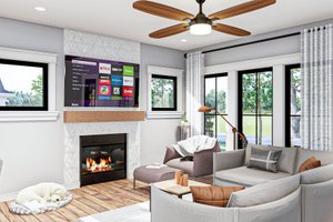 Interior - Family Room for Farmhouse House Plan #455-309 - 3 bed, 2.5 bath