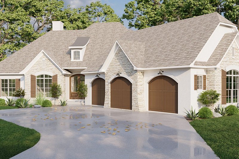Home Plan - Exterior - Front Elevation 4 for European House Plan #923-300 - 4 bed, 2.5 bath