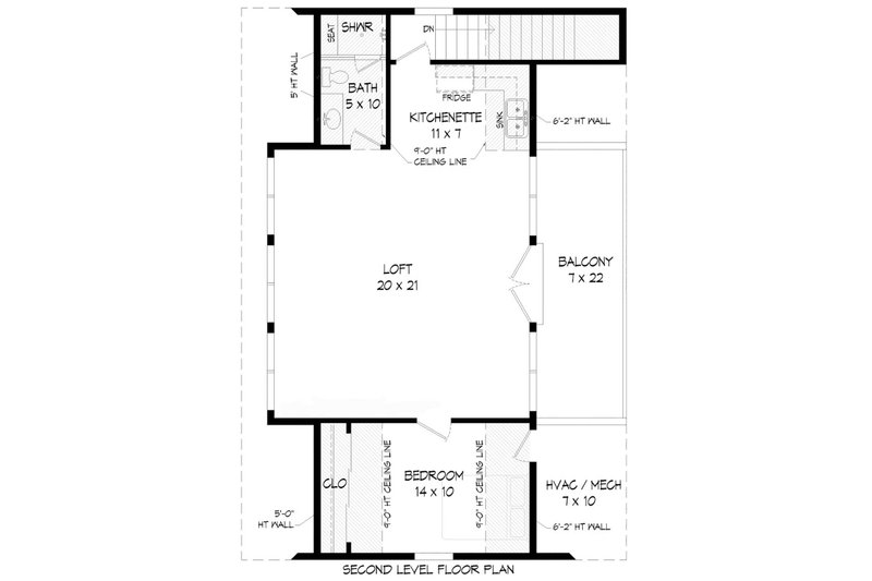 Dream House Plan - Floor Plan - Upper Floor for Traditional House Plan #932-356 - 1 bed, 1 bath