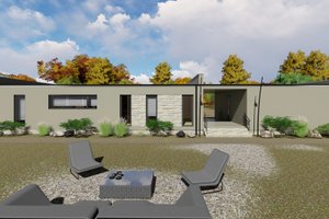 Exterior - Rear Elevation 1 for Modern House Plan #549-22 - 3 bed, 2 bath
