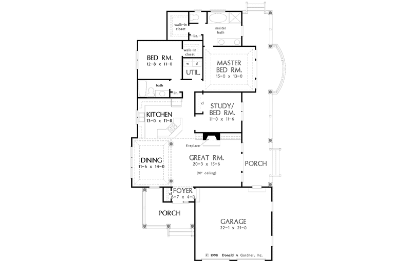 Home Plan - Floor Plan - Main Floor for Country House Plan #929-404 - 3 bed, 2 bath
