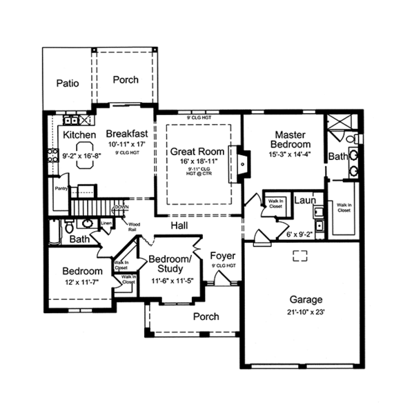 House Design - Cottage Floor Plan - Main Floor Plan #46-844
