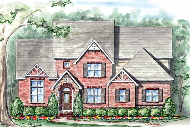 Home Plan - Exterior - Front Elevation 3 for Traditional House Plan #54-346 - 4 bed, 3.5 bath